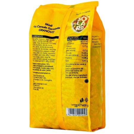 Musli cu cereale germinate Granovit, 400 g, Solaris 661789