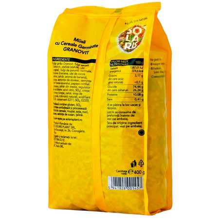 Musli cu cereale germinate Granovit, 400 g, Solaris 661789
