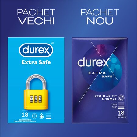 Prezervative Extra Safe, 18 bucati, Durex 606594