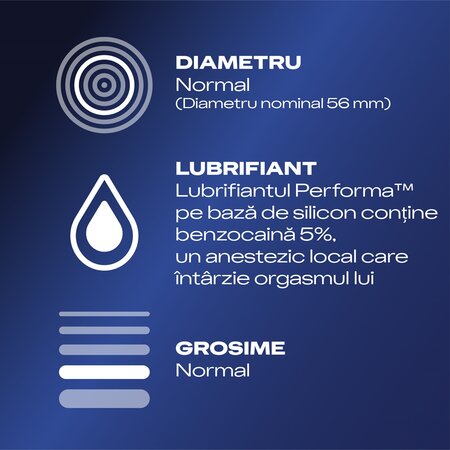 Prezervative Extended Pleasure, 3 bucati, Durex 606460