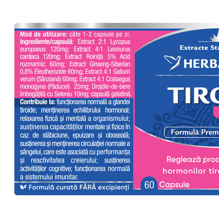 Tirofix Hyper, 60 capsule, Herbagetica 688952