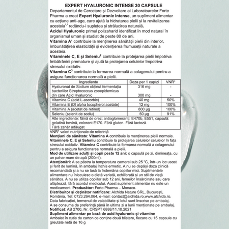 Acid Hialuronic Expert Intense, 30 capsule, Forte Pharma 705545