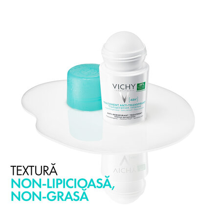 Pachet Deodorant roll-on antiperspirant cu parfum 48H, 50 ml + 50 ml, Vichy 699364
