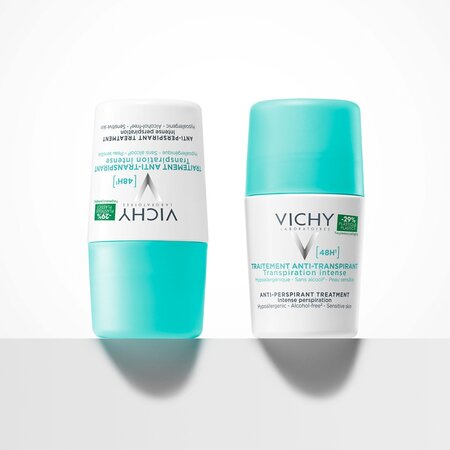 Pachet Deodorant roll-on antiperspirant cu parfum 48H, 50 ml + 50 ml, Vichy 699372