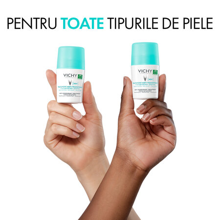 Pachet Deodorant roll-on antiperspirant cu parfum 48H, 50 ml + 50 ml, Vichy 699366