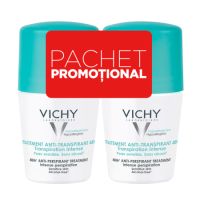 Pachet Deodorant roll-on antiperspirant cu parfum 48H, 50 ml + 50 ml, Vichy