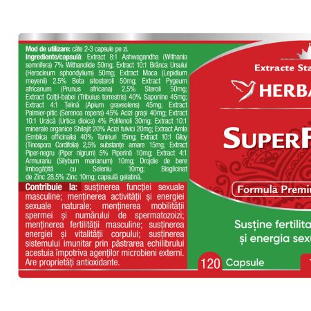 SuperFecund Barbati, 120 capsule, Herbagetica 688932