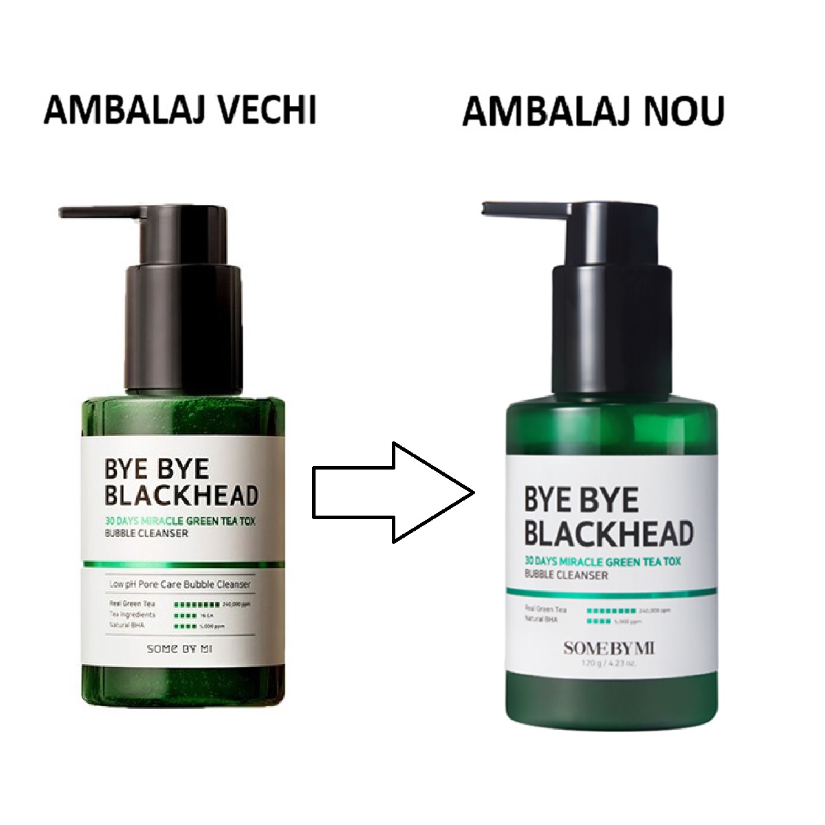 Crema de curatare cu apa de ceai verde Bye Bye Blackhead 30 Days Miracle, 120 grame, Some By Mi