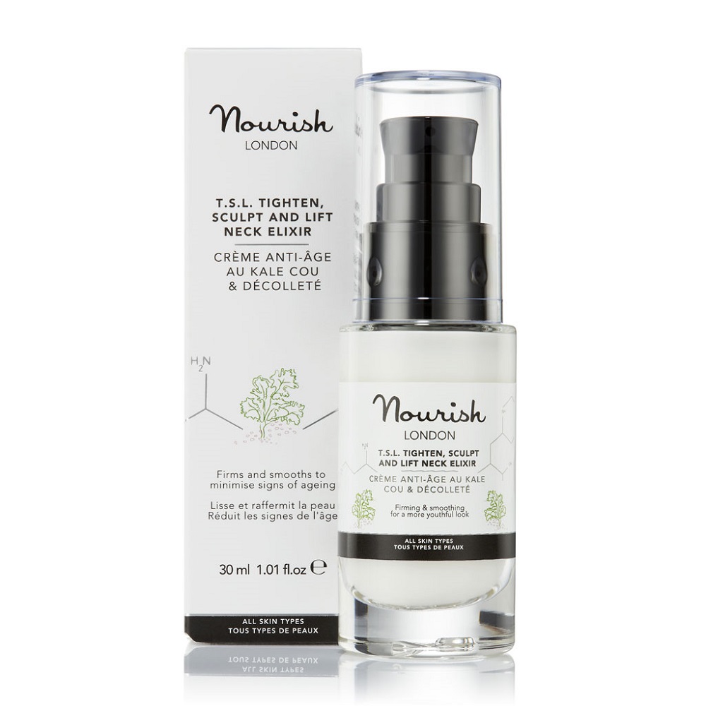 Crema pentru gat si decolteu T.S.L. Tighten, Sculpt and Lift Neck Elixir, 30 ml, Nourish London 