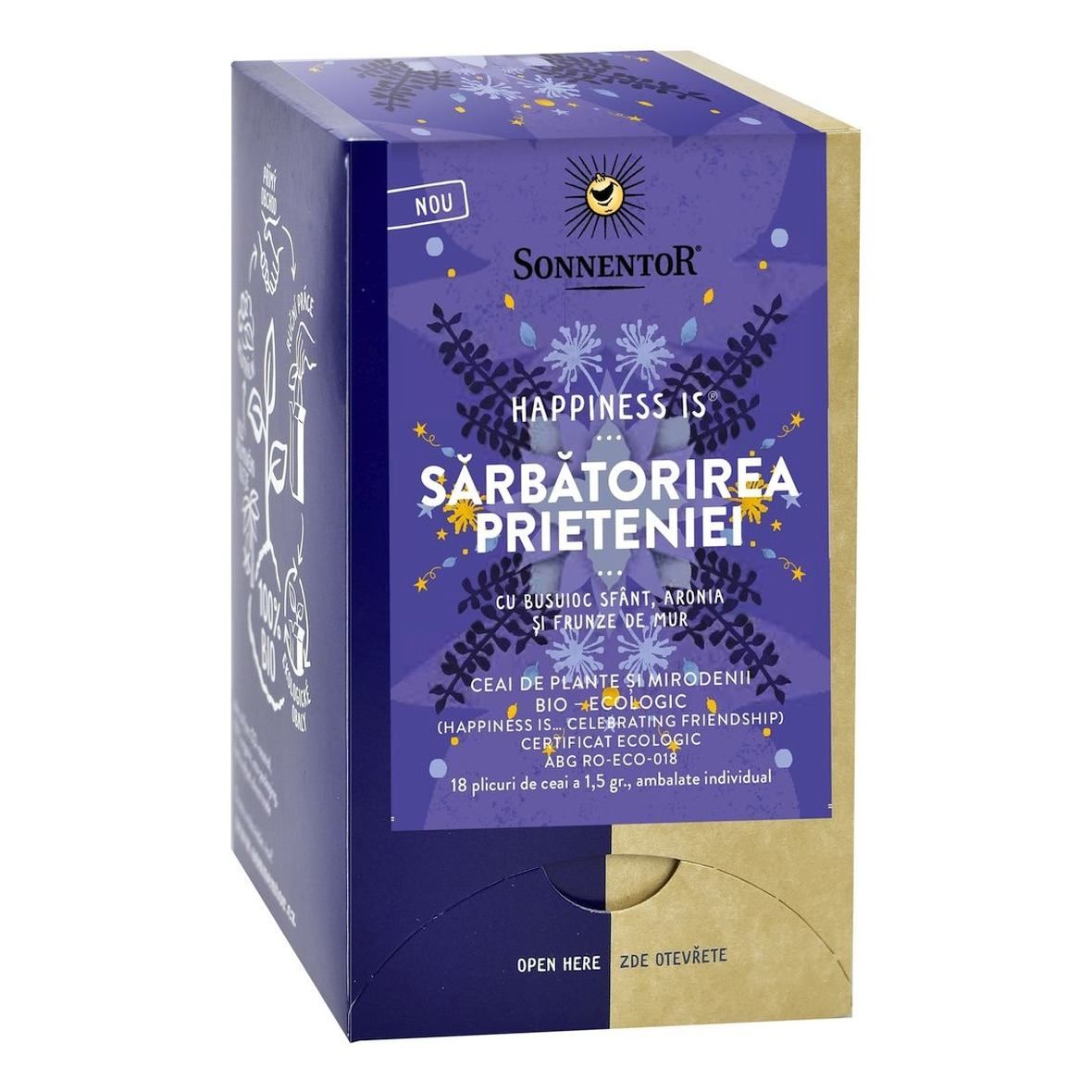 Ceai bio, Sarbatorirea Prieteniei, 18 plicuri, Sonnentor