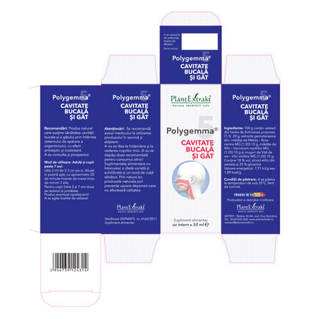 Polygemma 5, Cavitate bucala si Gat, 50 ml, Plant Extrakt 731368