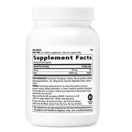 Biotina 5000 mcg (289413), 120 capsule, GNC 648187