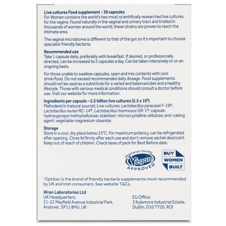 Probiotic pentru flora vaginala, 30 capsule, Optibac 665890