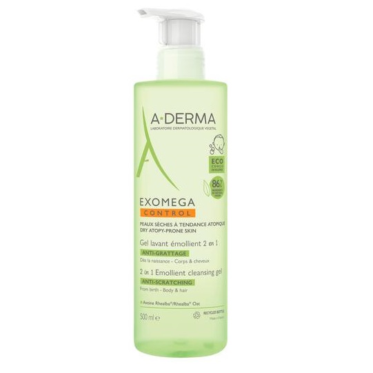 Gel spumant 2 in 1 Exomega Control, 500 ml, A-Derma