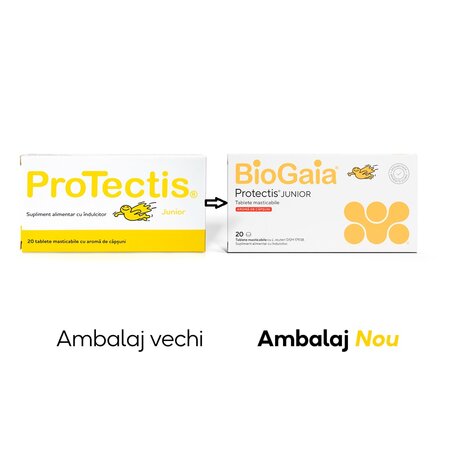 Protectis Junior cu aroma de capsuni, 20 comprimate, BioGaia 685250