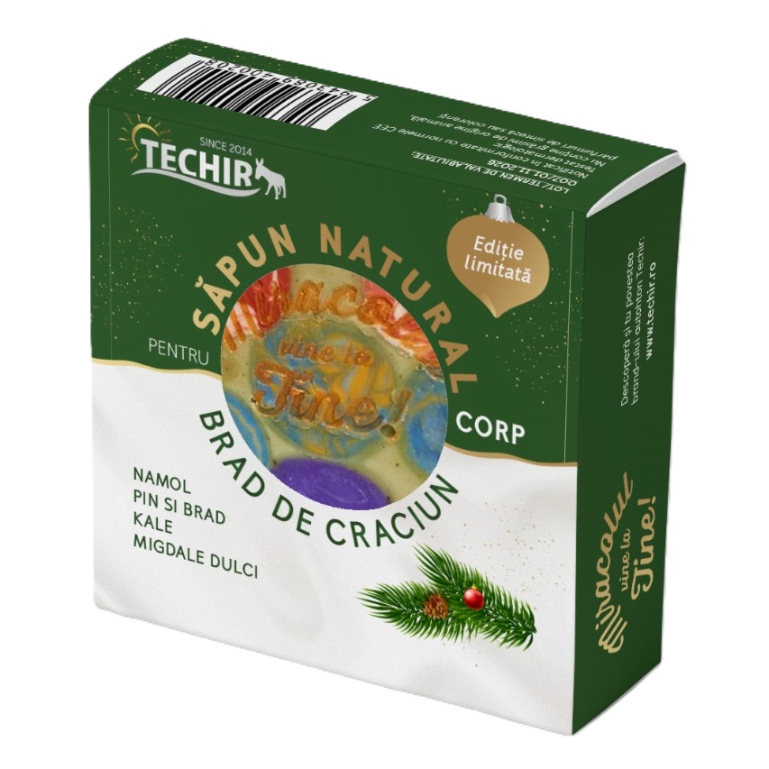 Sapun natural cu aroma de Craciun, 120 g, Techir