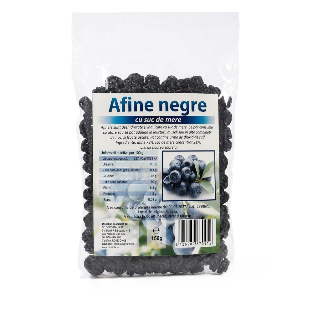 Afine negre cu suc de mere, 150 g, Deco Italia