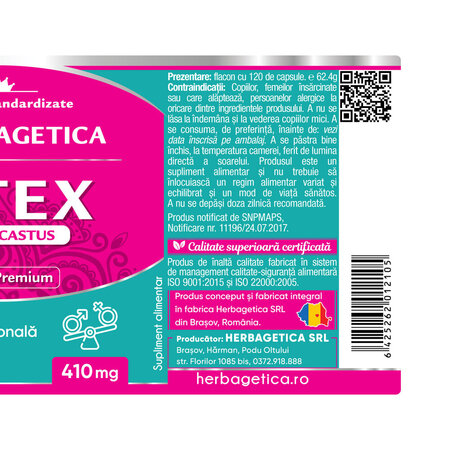 Vitex Agnus-Castus, 120 capsule, Herbagetica 689058