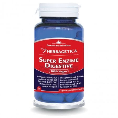 Super Enzime Digestive, 60 capsule, Herbagetica