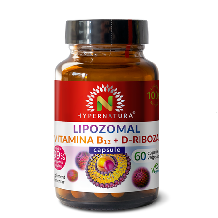 Vitamina B12 lipozomala + D-Riboza, 60 capsule vegetale, Hypernatura