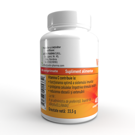 Vitamina C, 500 mg, 40 comprimate, Justin Pharma 714007