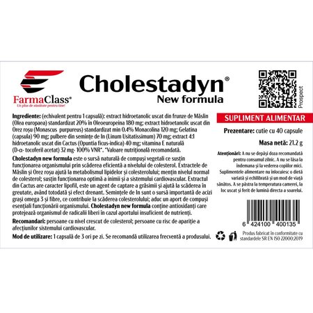 Cholestadyn, 40 capsule, FarmaClass 713507