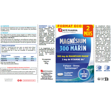 Magneziu marin 300, 56 comprimate, Forte Pharma 705655