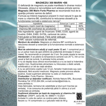 Magneziu marin 300, 56 comprimate, Forte Pharma 705656