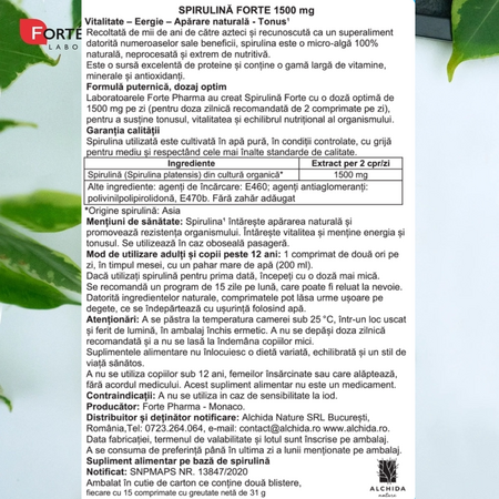 Spirulina Forte, 30 comprimate, Forte Pharma 705696