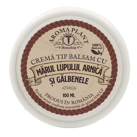 Crema tip balsam cu marul lupului, arnica si galbenele, 100 ml, Aromaplant