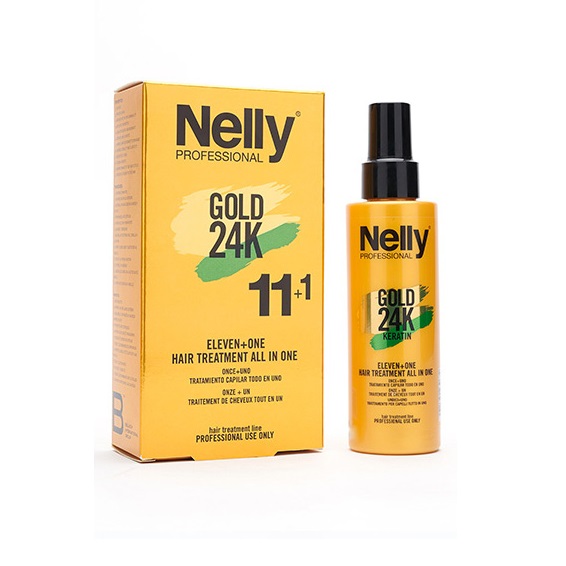 Tratament 11+1 complet pentru par Gold 24K, 150 ml, Nelly Professional