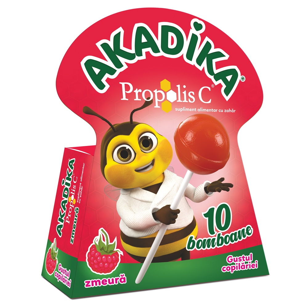 Acadele cu propolis, miere si vitamina C Akadika, 10 bucati, Fiterman Pharma