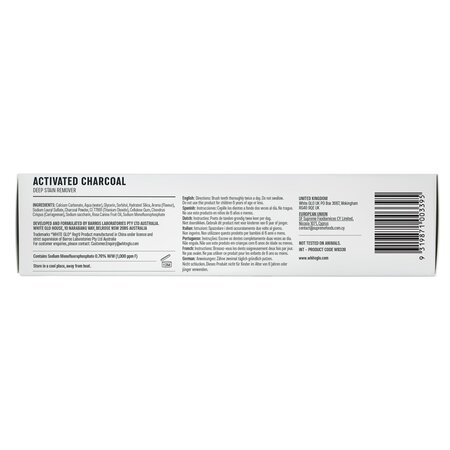 Pasta de dinti Activated Charcoal, 100 ml, White Glo 741341
