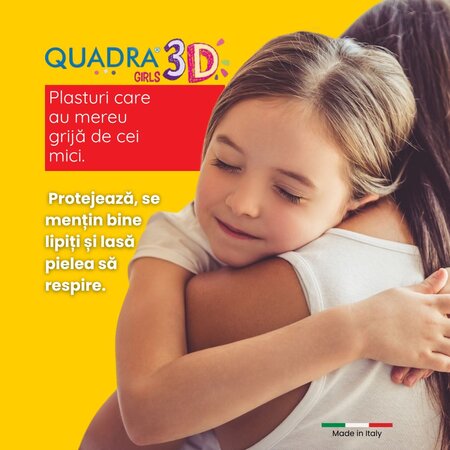 Plasturi pentru copii 3D Girls Quadra Master-Aid, 20 bucati, Pietrasanta Pharma 668053