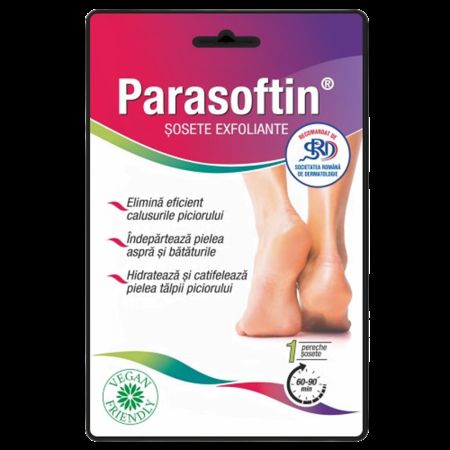 Sosete exfoliante Parasoftin, 1 pereche, Zdrovit