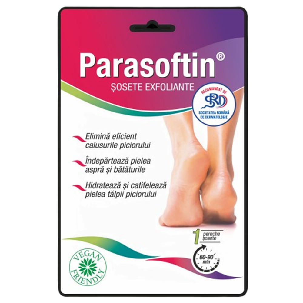 Sosete exfoliante Parasoftin, 1 pereche, Zdrovit