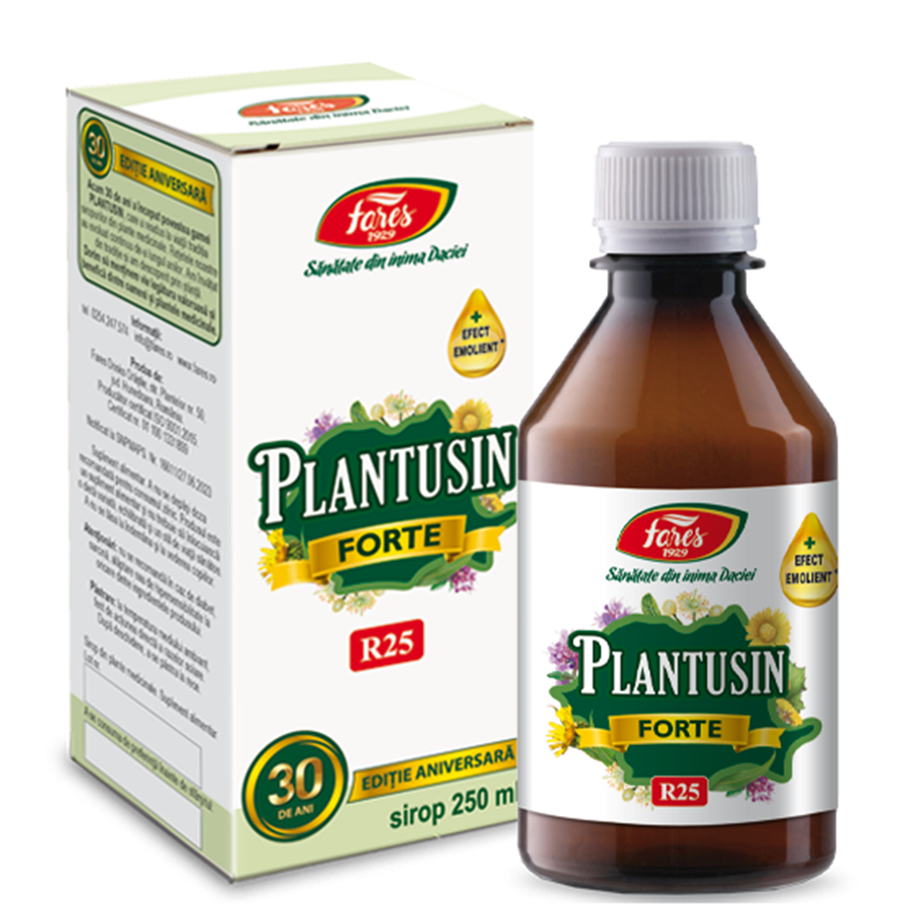 Sirop Plantusin Forte, R25, 250 ml, Fares