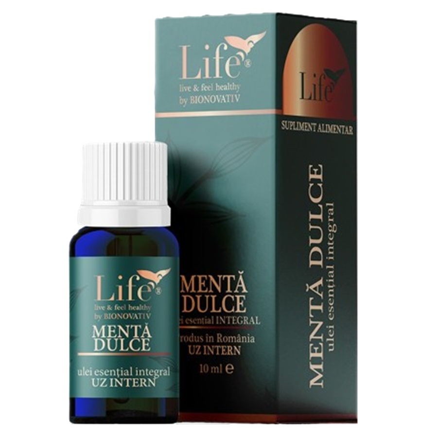 Ulei esential integral de menta dulce Life, 10 ml, Bionovativ