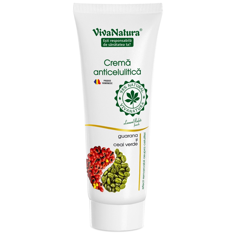 Crema anticelulitica cu guarana si ceai verde, 250 ml, Vivanatura