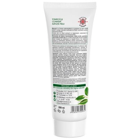 Crema anticelulitica cu guarana si ceai verde, 250 ml, Vivanatura 709922