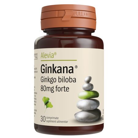 Ginkana Ginko Biloba Forte 80mg, 30 comprimate, Alevia