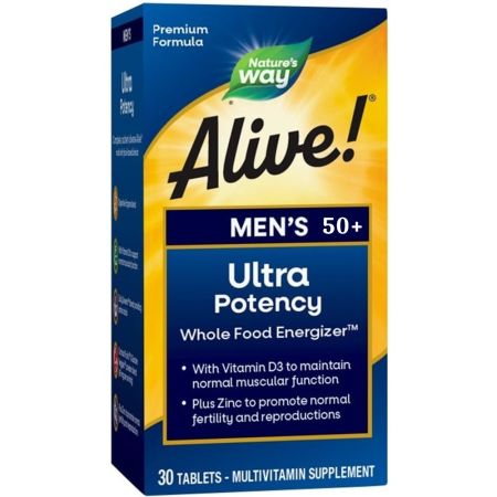 Multivitamine pentru barbati Alive Men's 50+ Ultra Nature's Way, 30 tablete, Secom