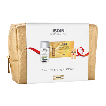 Pachet Fiole ser pentru lifting Instant Flash, 5 fiole + Lotiune micelara 4 in 1, 30 ml, Isdin 520370