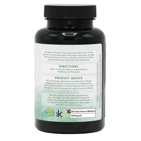 Ginkgo Biloba, 400 mg, 120 capsule vegetale, G&G 647784