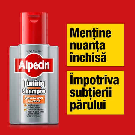 Sampon cu cofeina pentru parul inchis la culoare Tuning, 200 ml, Alpecin 721314