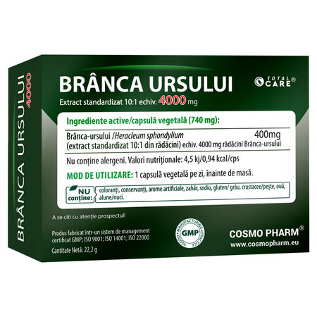 Branca Ursului 4000, 30 capsule vegetale, Cosmopharm 755284