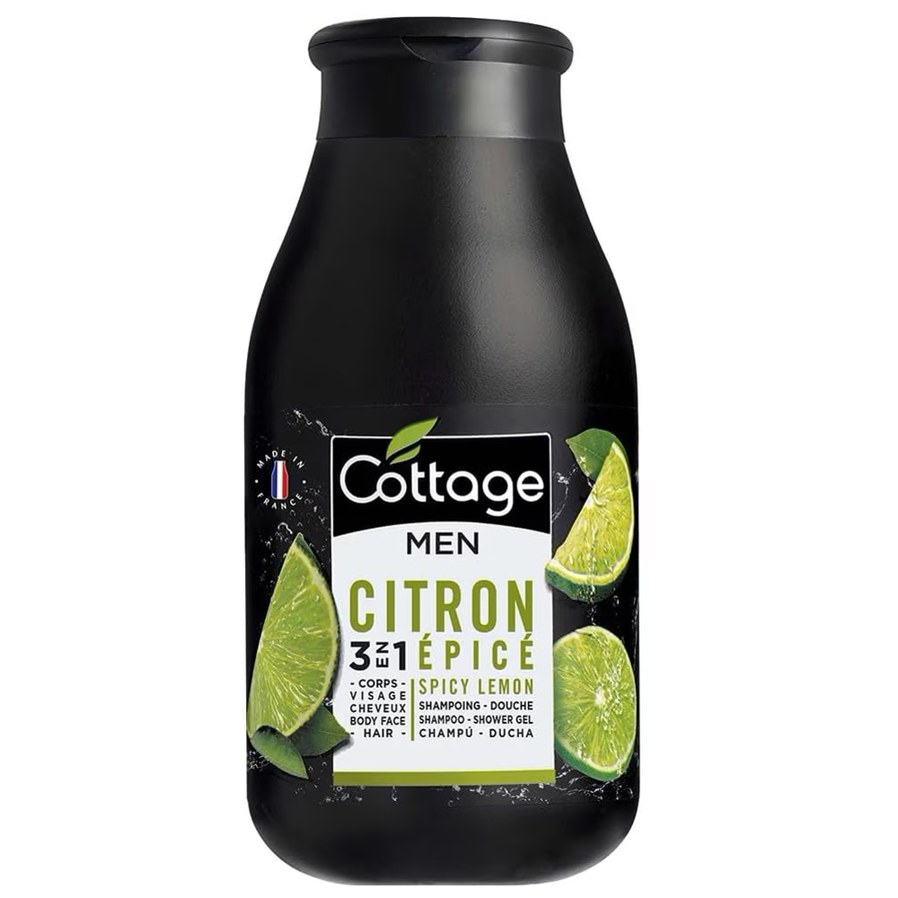 Sampon si gel de dus pentru barbati Spicy Lemon, 250 ml, Cottage