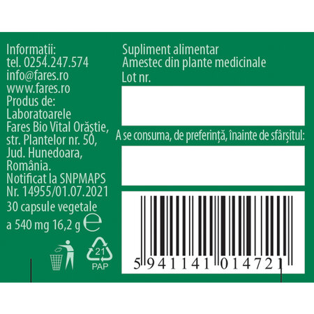 Biomicin Urinar Mami si Bebe A29, 30 capsule, Fares 614382