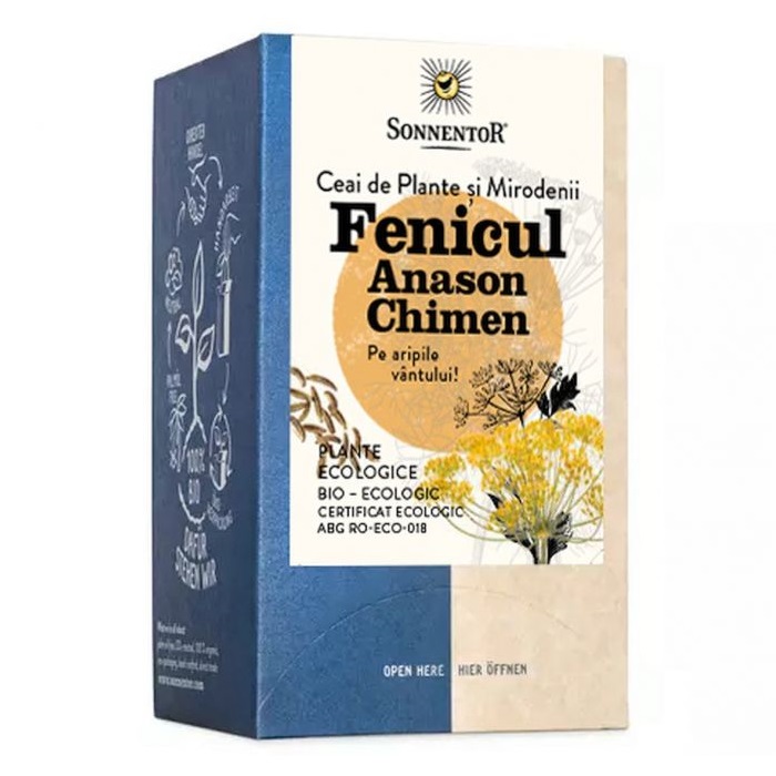 Ceai Bio de fenicul, anason si chimen, 18 plicuri, Sonnentor