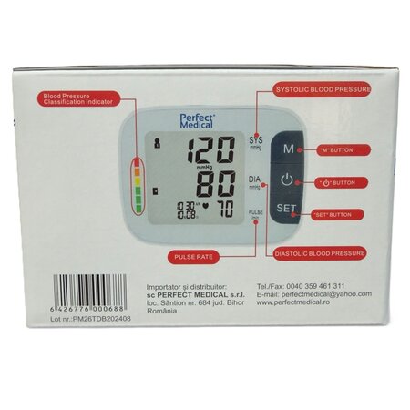 Tensiometru de brat cu adaptor priza PM-26, Perfect Medical 724159